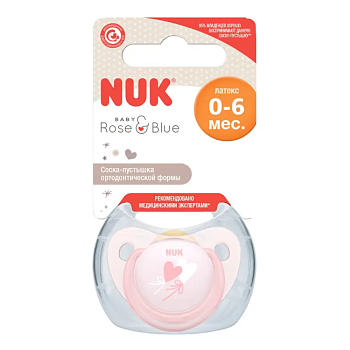 NUK Соска Baby Rose Blue 0-6 мес розовая