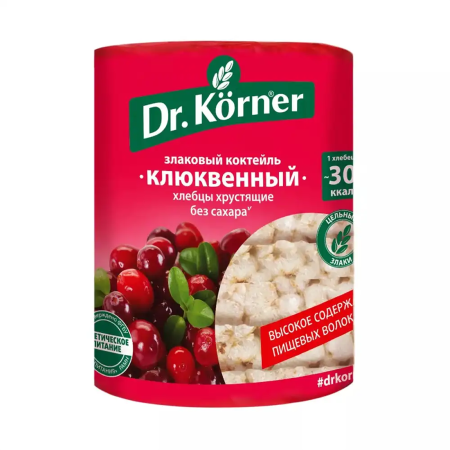 Dr. Korner хлебцы "Злаковый коктейл клюквенный" 100гр
