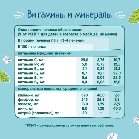 ФрутоНяня Печенье 50 гр растворимое мультизлаковое с витаминами и минералами