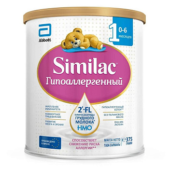 Симилак Гипоаллергенный 1, от 0  до 6 мес., 375 гр