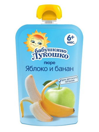 Пюре Бабушкино лукошко яблоко-банан для детей с 6 месяцев 90 г
