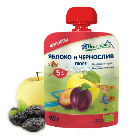 Детское пюре Fleur Alpine яблоко-чернослив. 90 гр