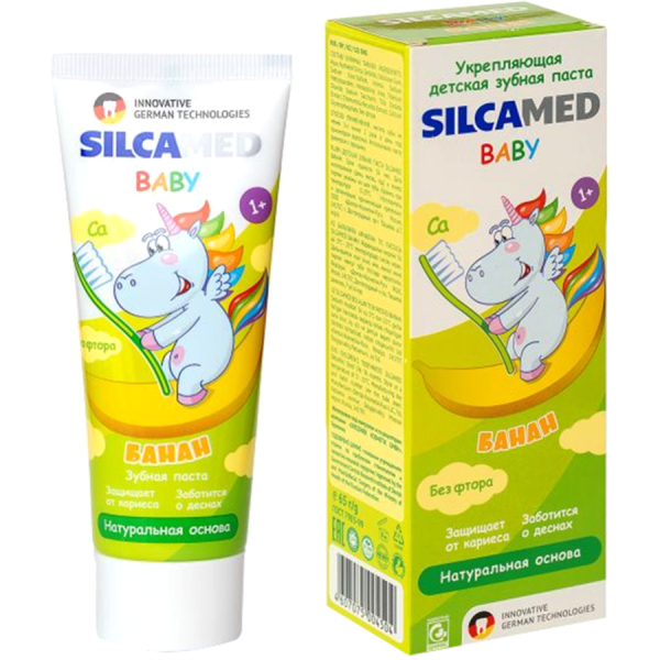 ROCS Silcamed baby Детская зубная паста Банан 1+, 65г