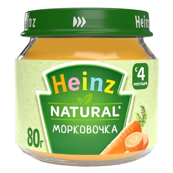 Пюре Heinz морковочка, с 4 мес., 80 г