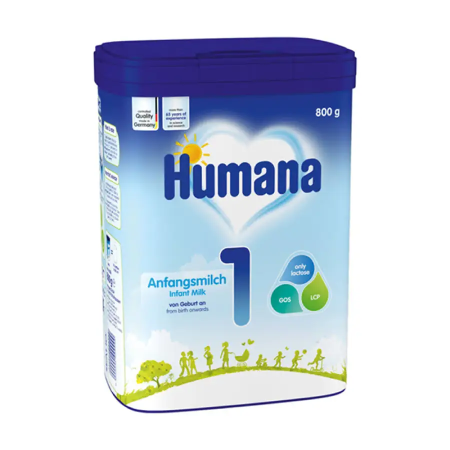 Humana 1 Anfangsmilch Молочная начальная смесь с пребиотиками с рождения до 6 мес. 800 гр.