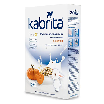 Kabrita/Кабрита каша на козьем молочке мультизлаковая с тыквой,180 гр, с 6 мес