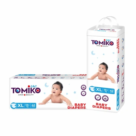 ПОДГУЗНИКИ ДЕТСКИЕ XL (13+ КГ) 42 ШТ. TOMIKO PREMIUM SOFT