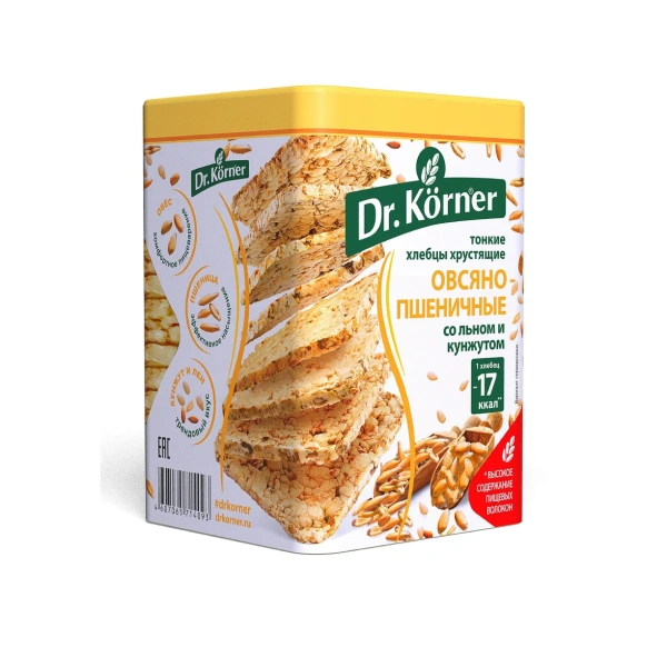Хлебцы "Овсяно-пшеничные" со смесью семян Dr.Korner  100 гр