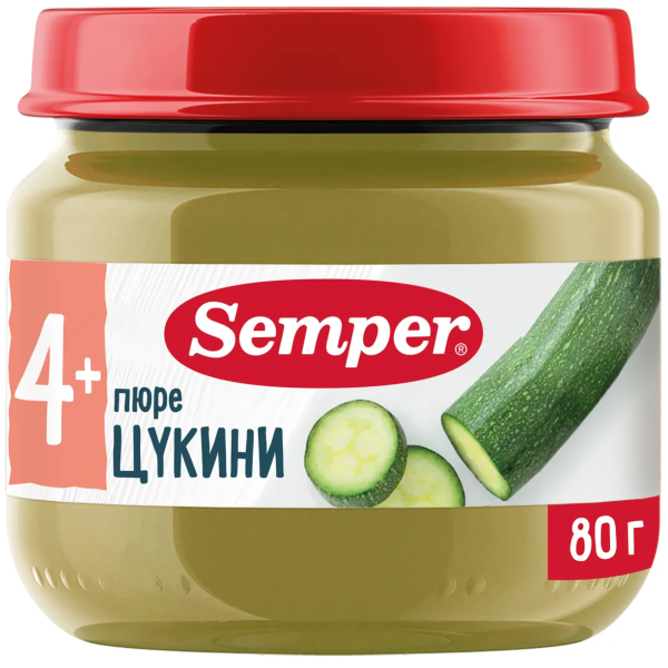 Пюре Semper цукини 4м+ 80 гр